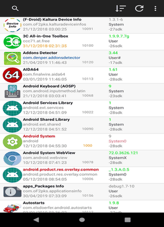 apps_Packages Info screenshot