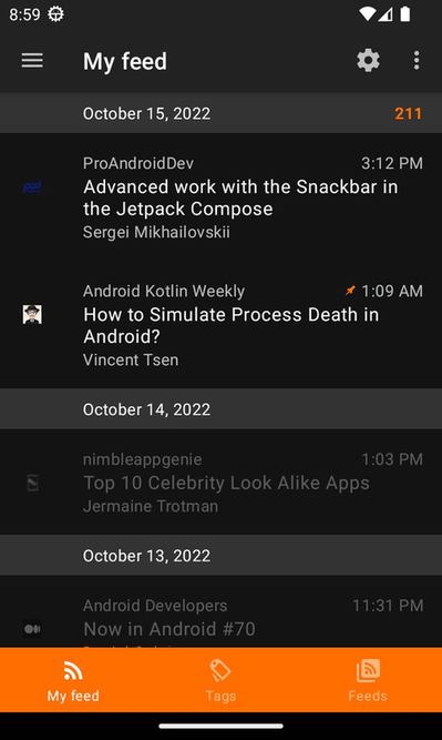 Aggregator screenshot