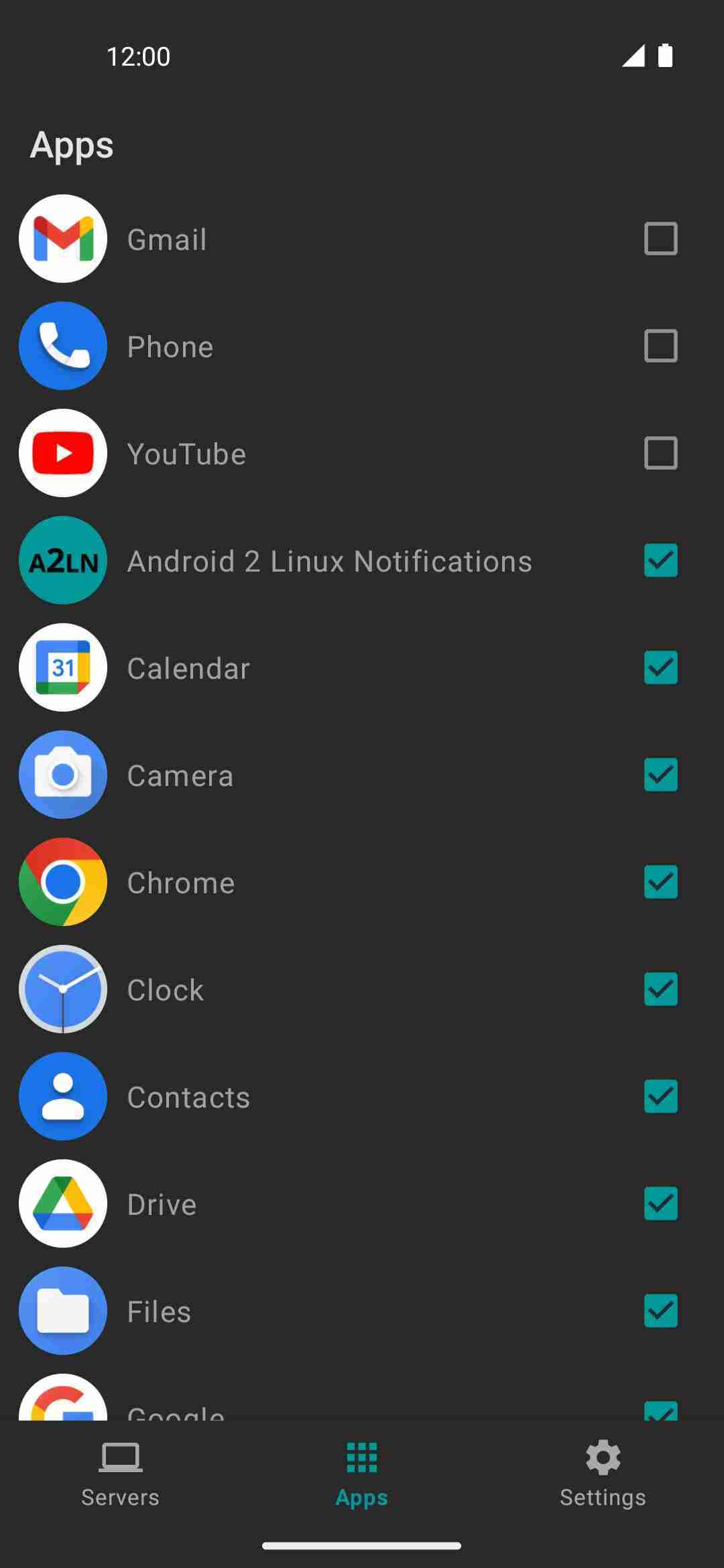 Android 2 Linux Notifications screenshot