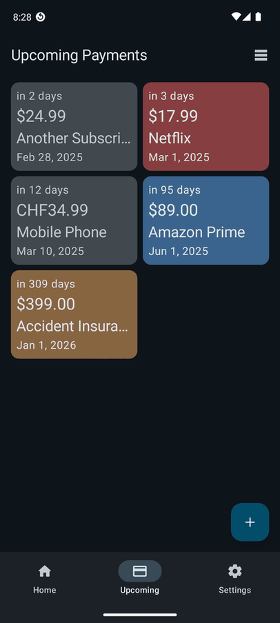 Recurring Expense Tracker screenshot