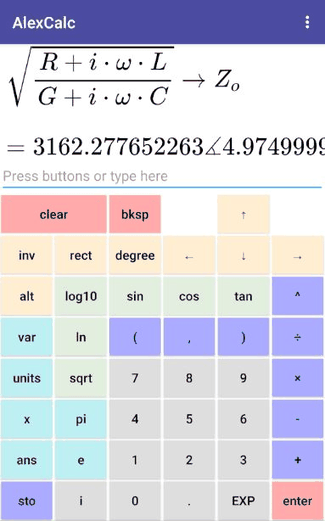 AlexCalc screenshot