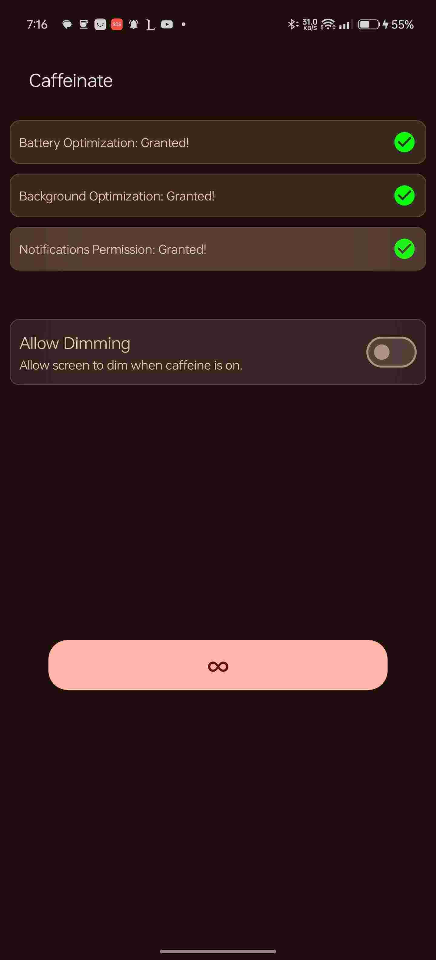 Caffeinate screenshot