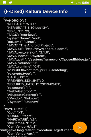 kDI Device Info system permission screenshot