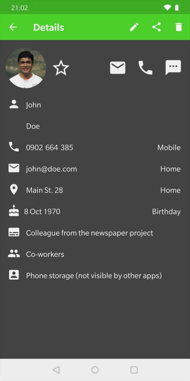 Simple Contacts Pro SE screenshot