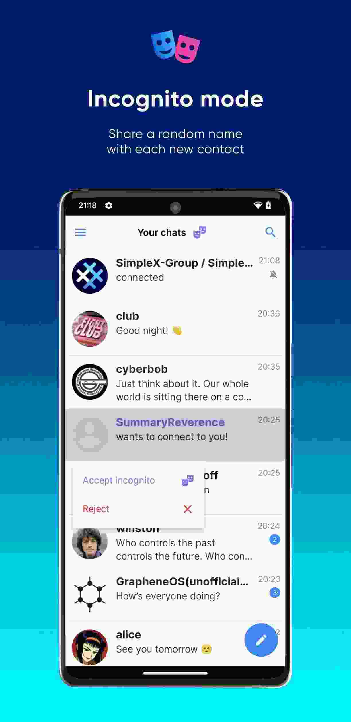 SimpleX Chat screenshot