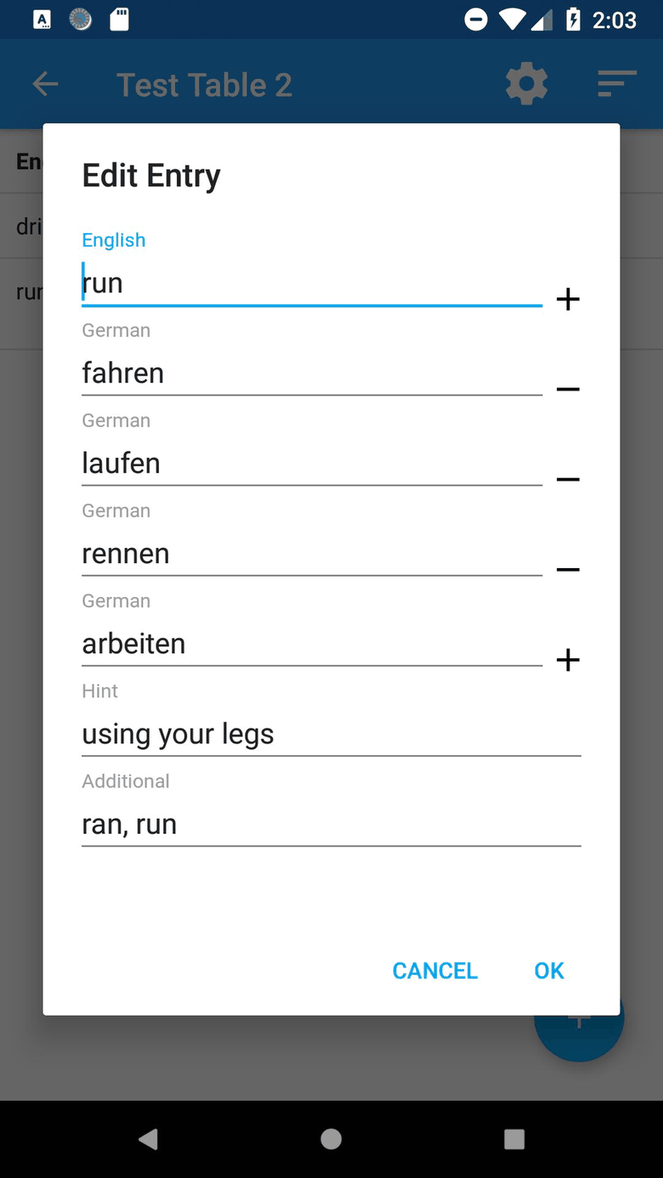 VocableTrainer screenshot