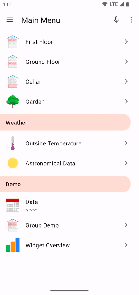openHAB screenshot