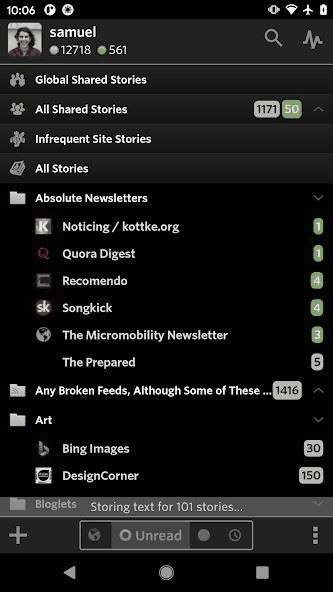 NewsBlur screenshot