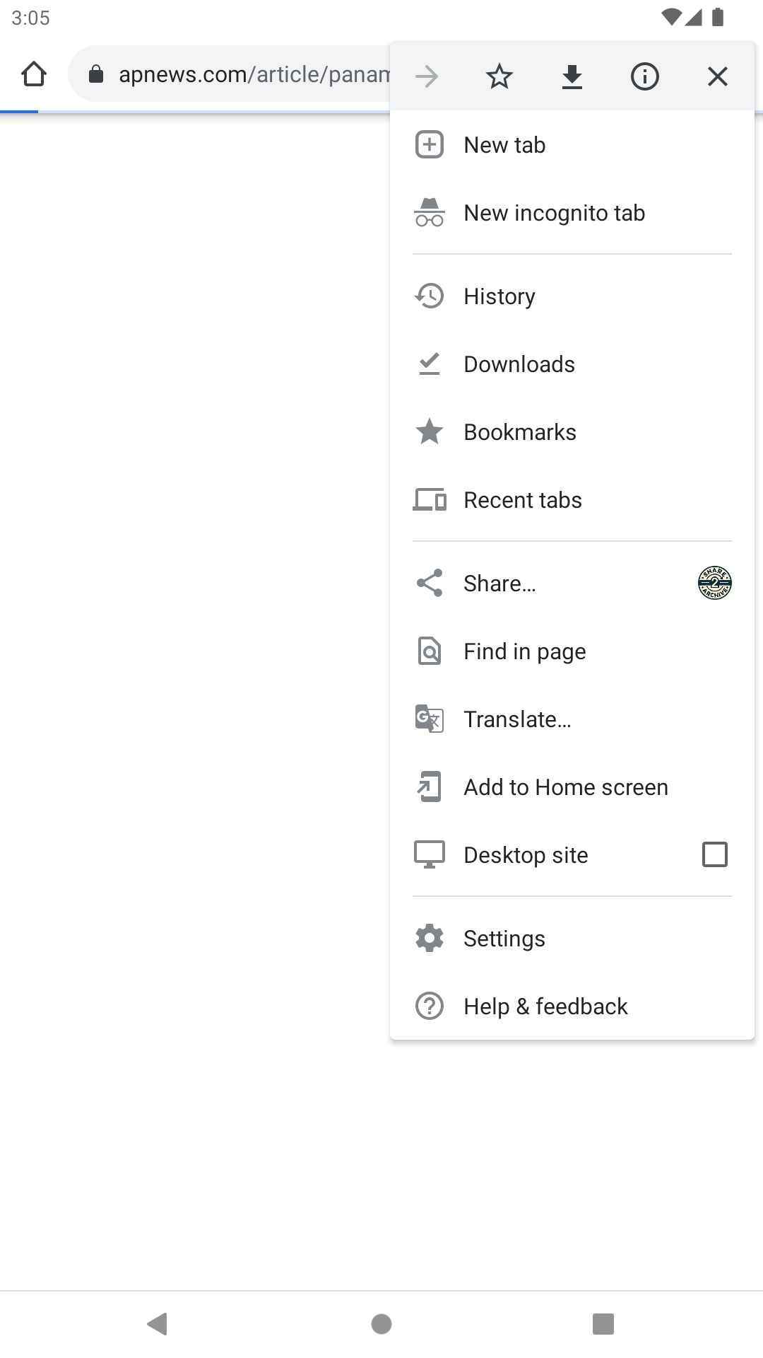 Share 2 Archive Today screenshot