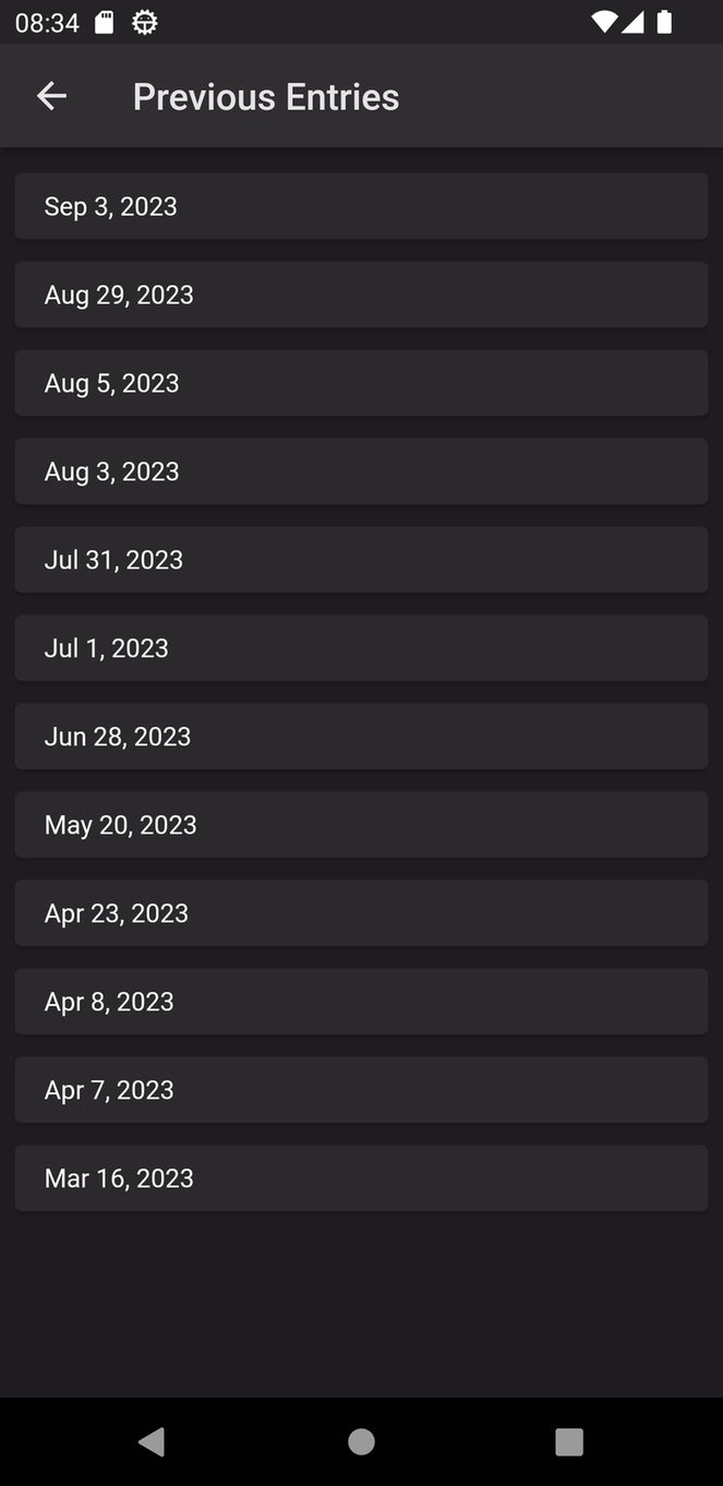 Daily Diary screenshot