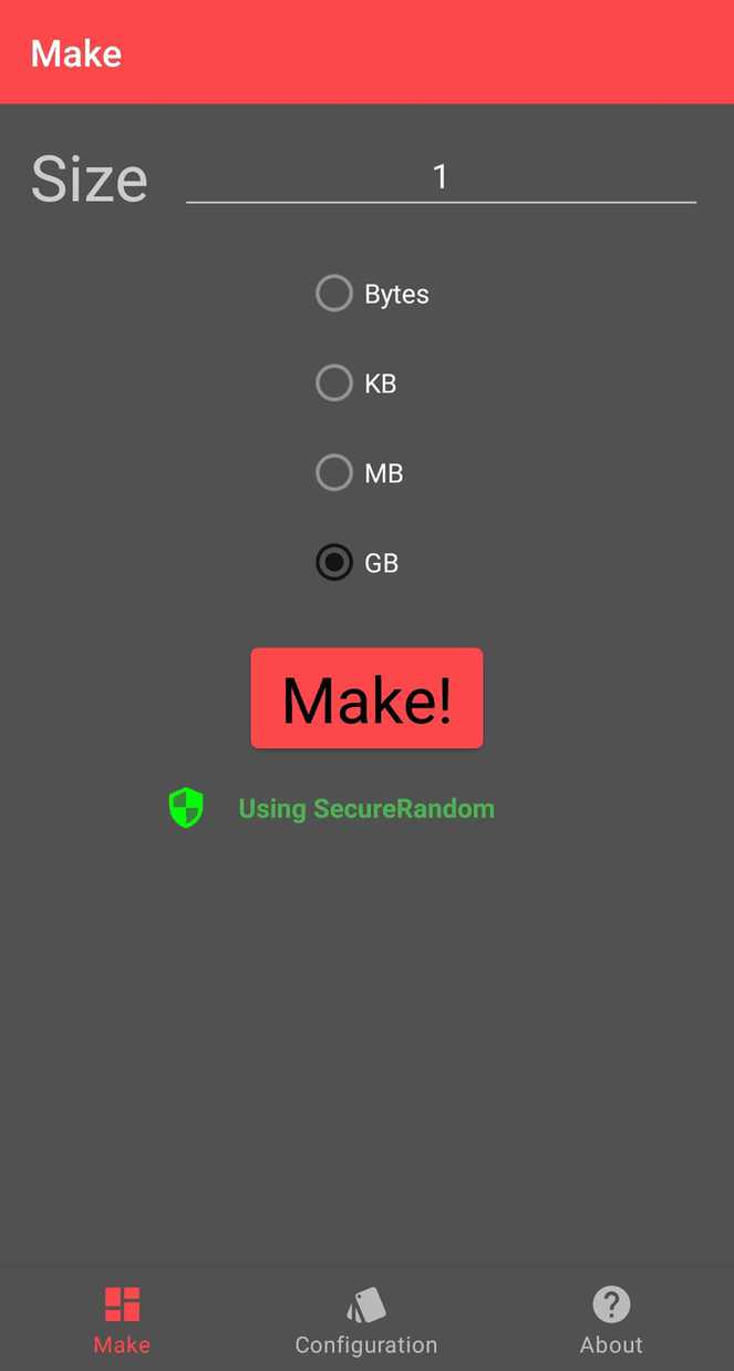 RandomFileMaker screenshot