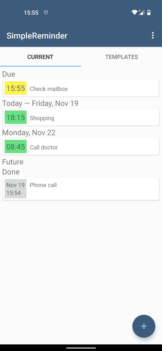 SimpleReminder screenshot