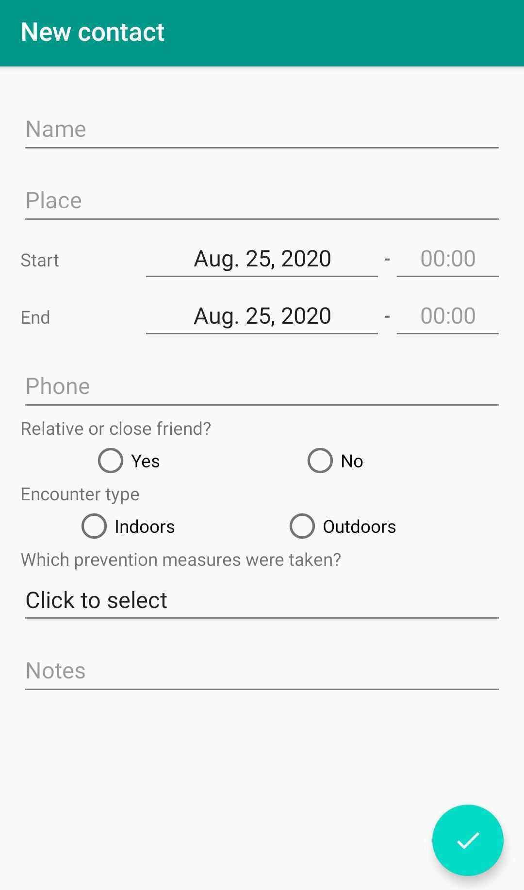 Contact Diary screenshot