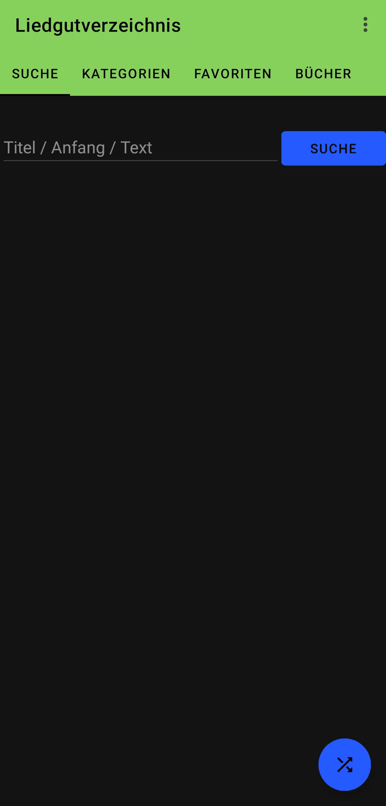 Liedgutverzeichnis screenshot