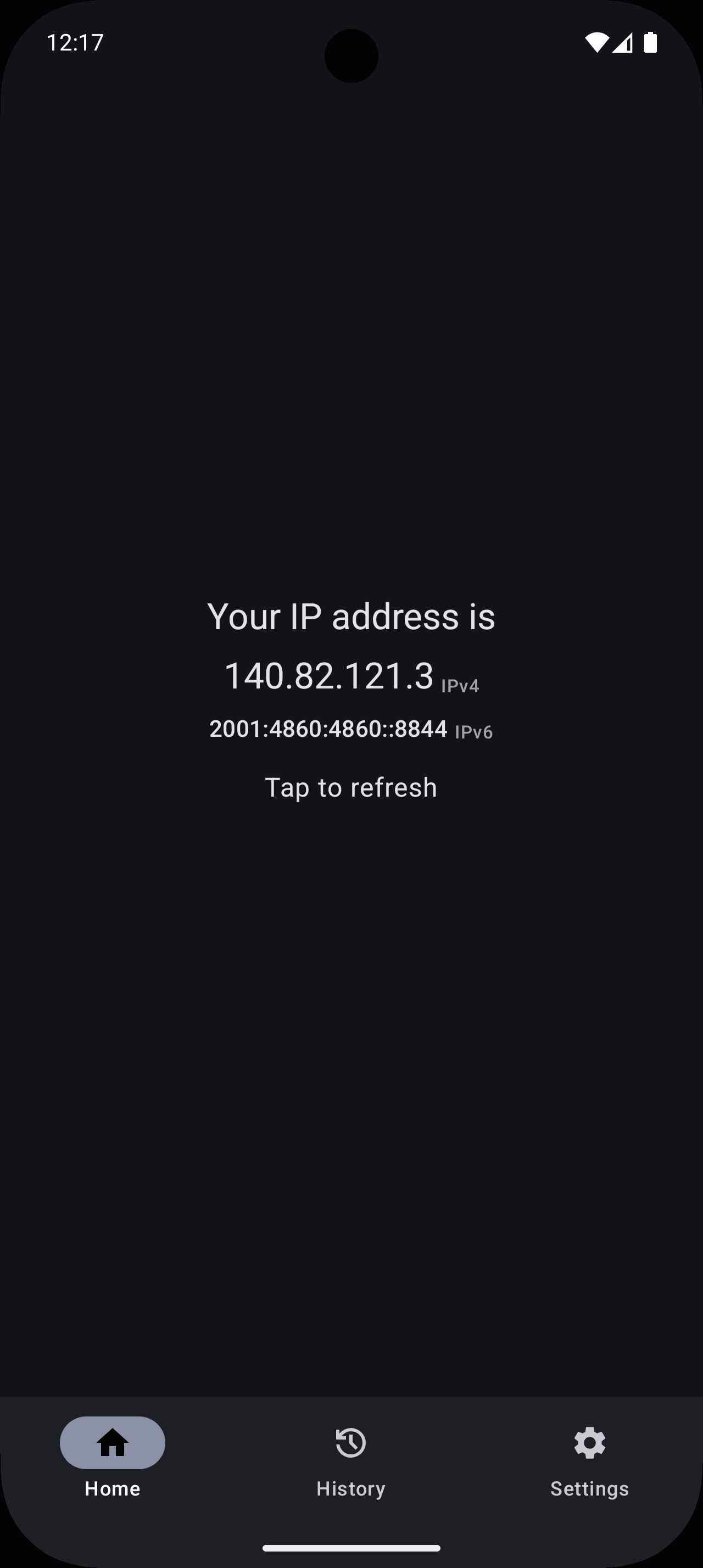 Find my IP screenshot