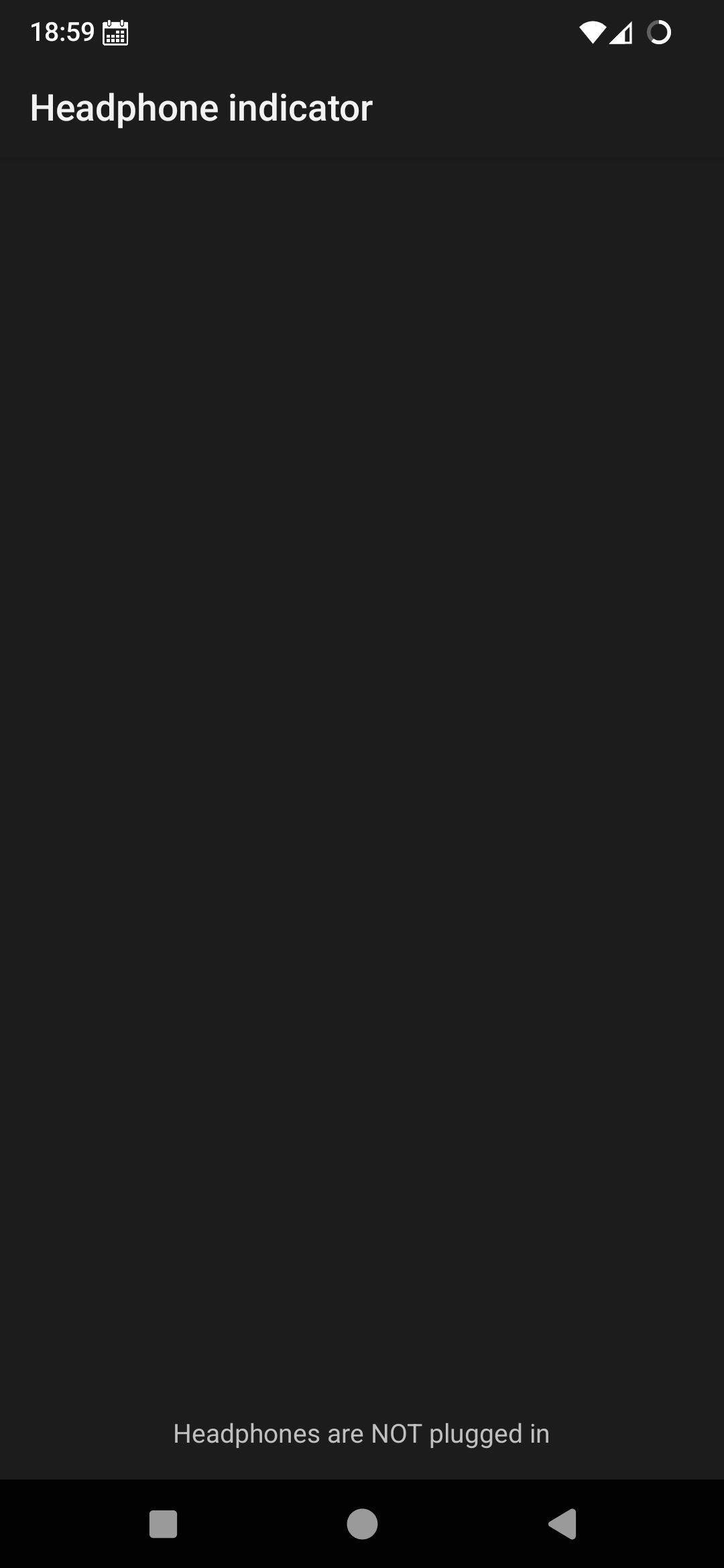 Headphone indicator screenshot