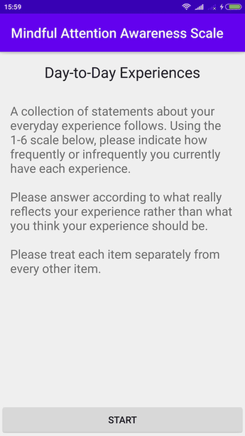Mindful Attention Awareness Scale screenshot