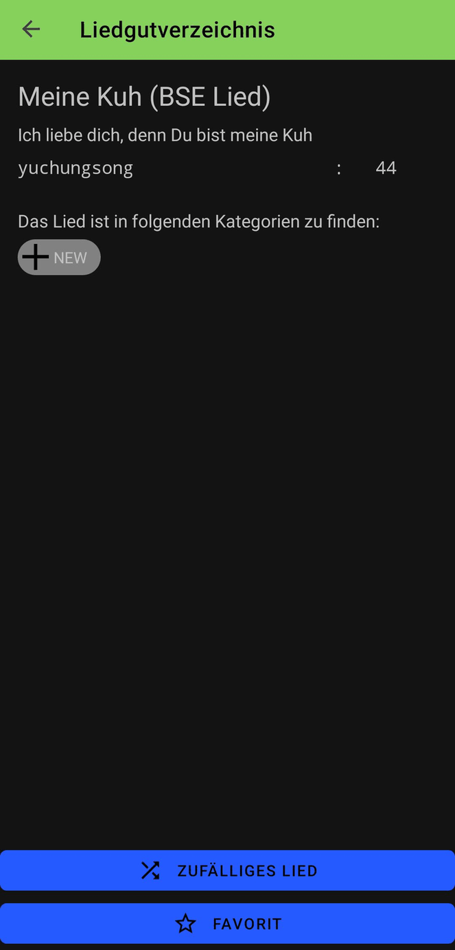 Liedgutverzeichnis screenshot