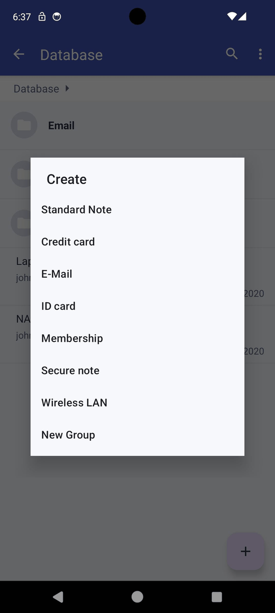 KeePassVault screenshot
