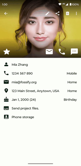 Fossify Contacts screenshot