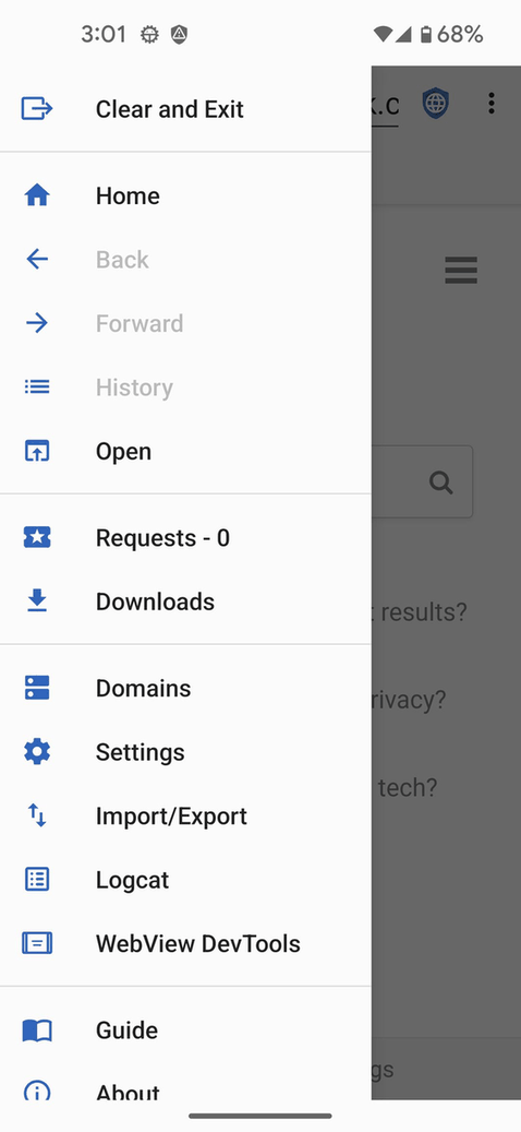 Privacy Browser screenshot
