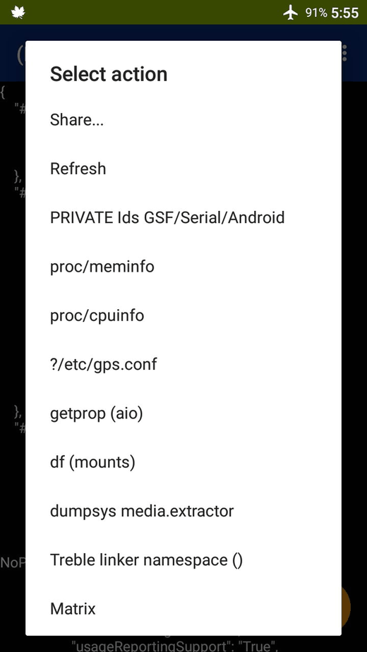 kDI Device Info system permission screenshot