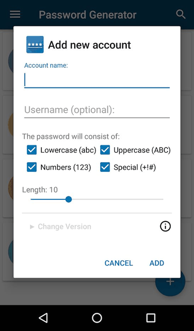 Password Generator (PFA) screenshot