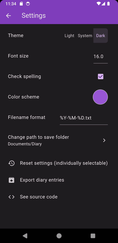 Daily Diary screenshot