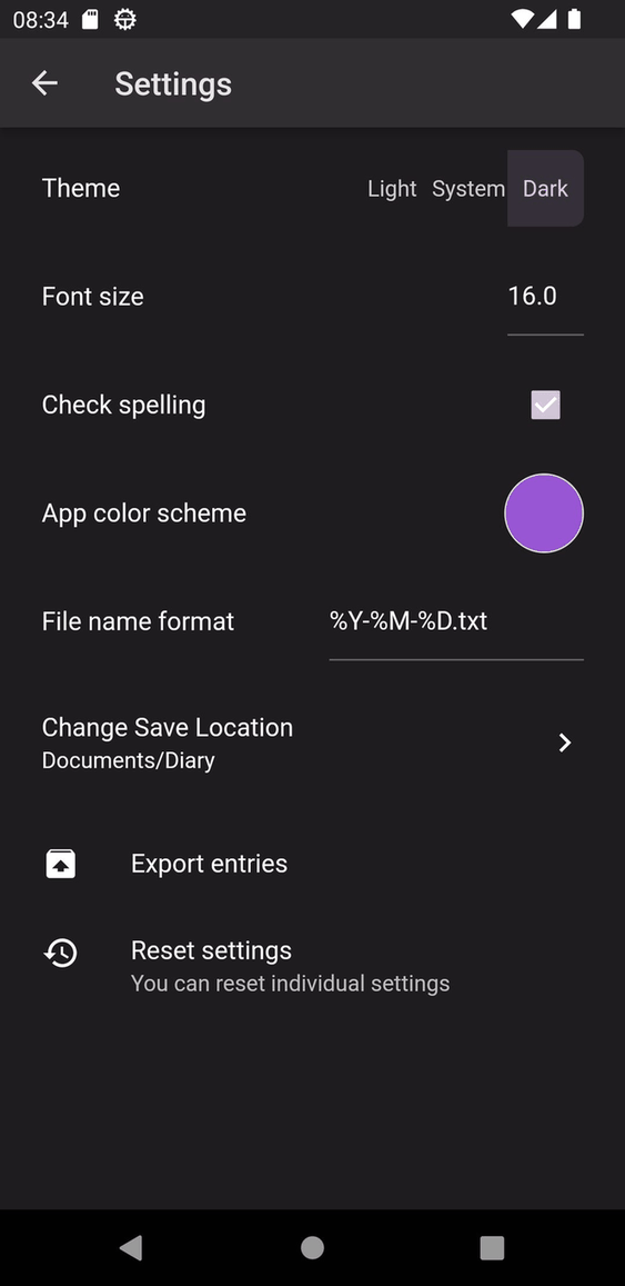 Daily Diary screenshot