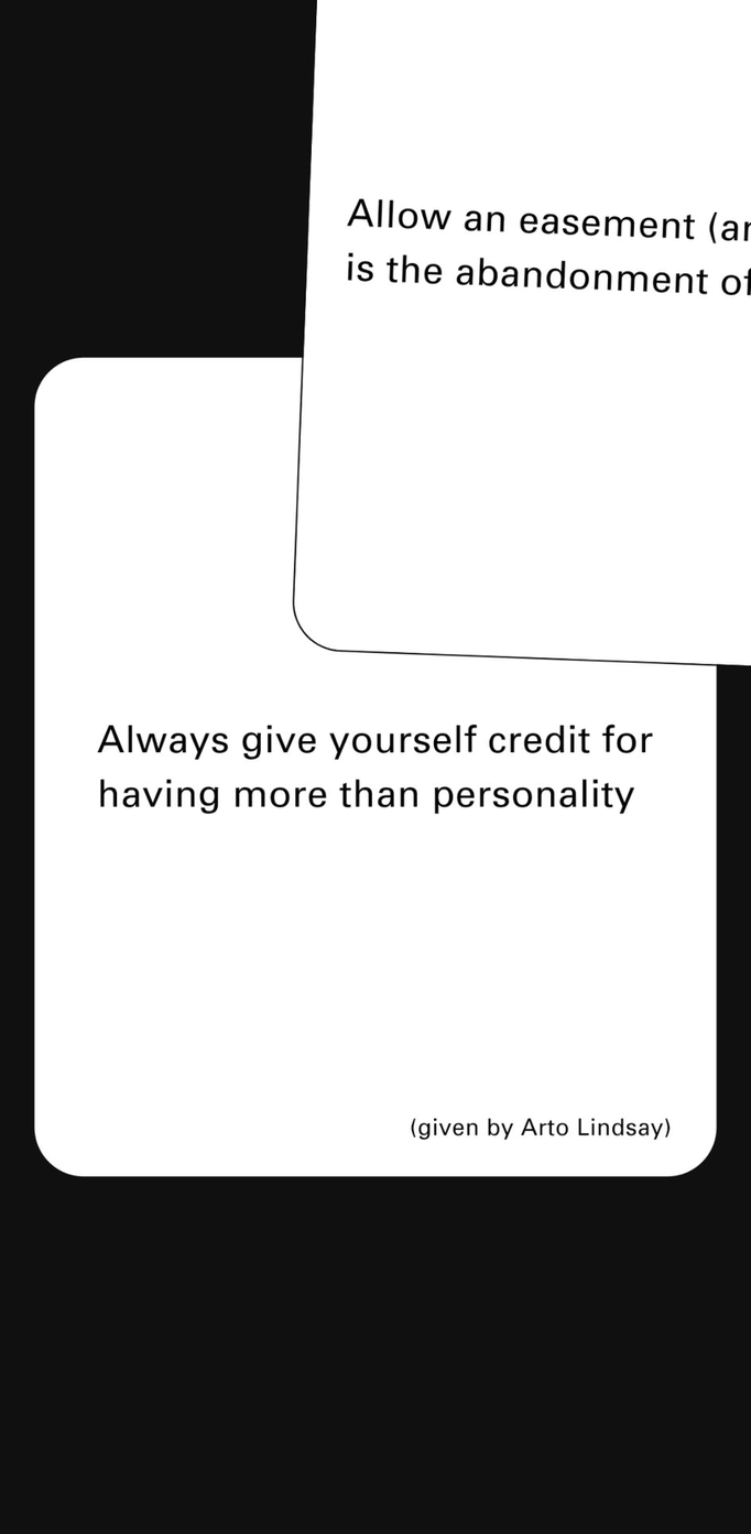 Oblique Strategies screenshot