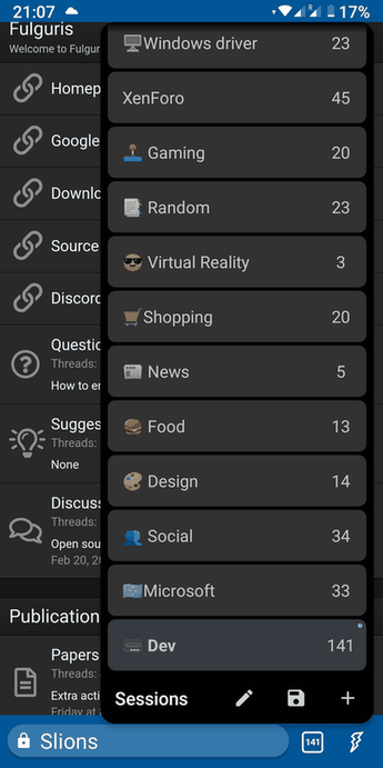Fulguris Web Browser screenshot