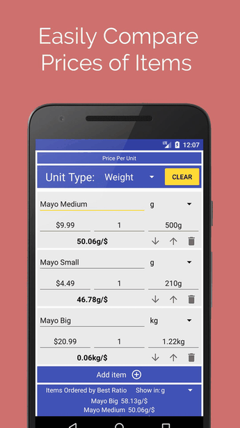 Price Per Unit screenshot