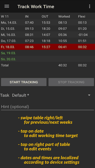 Track Work Time screenshot