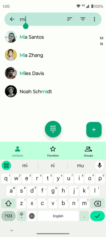 Fossify Contacts screenshot