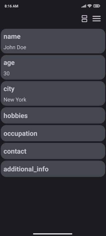 Json List screenshot