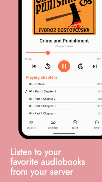 Lissen: Audiobookshelf client screenshot