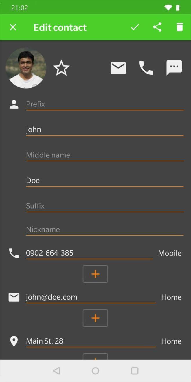 Simple Contacts Pro SE screenshot