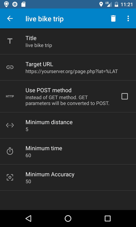 PhoneTrack screenshot