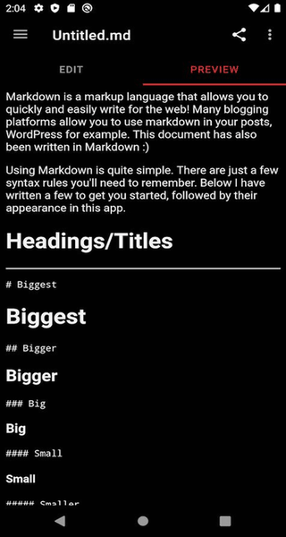 SimpleMarkdown screenshot
