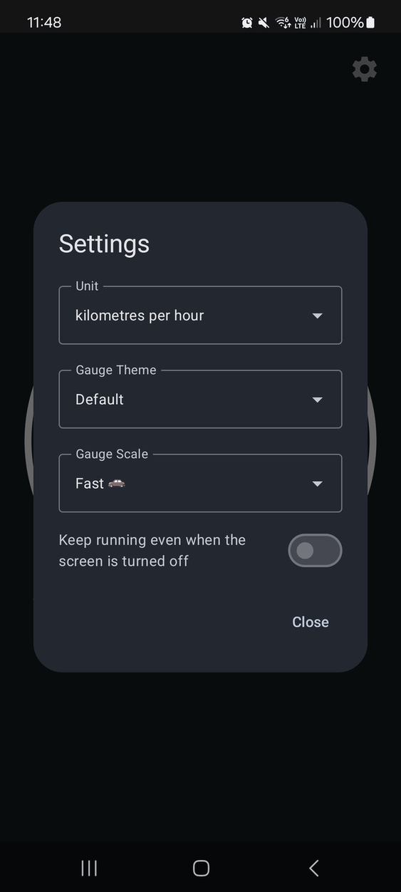 Status Bar Speedometer screenshot