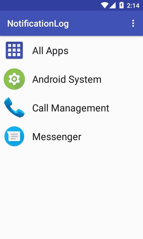 NotificationLog screenshot