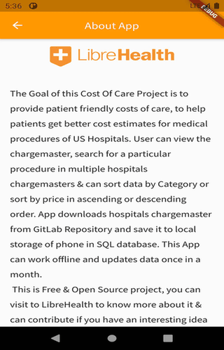 LibreHealth Cost Of Care Explorer screenshot