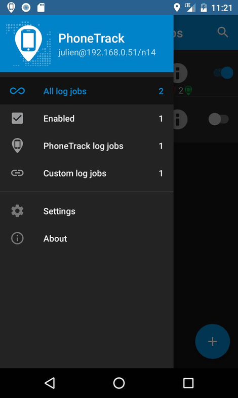 PhoneTrack screenshot