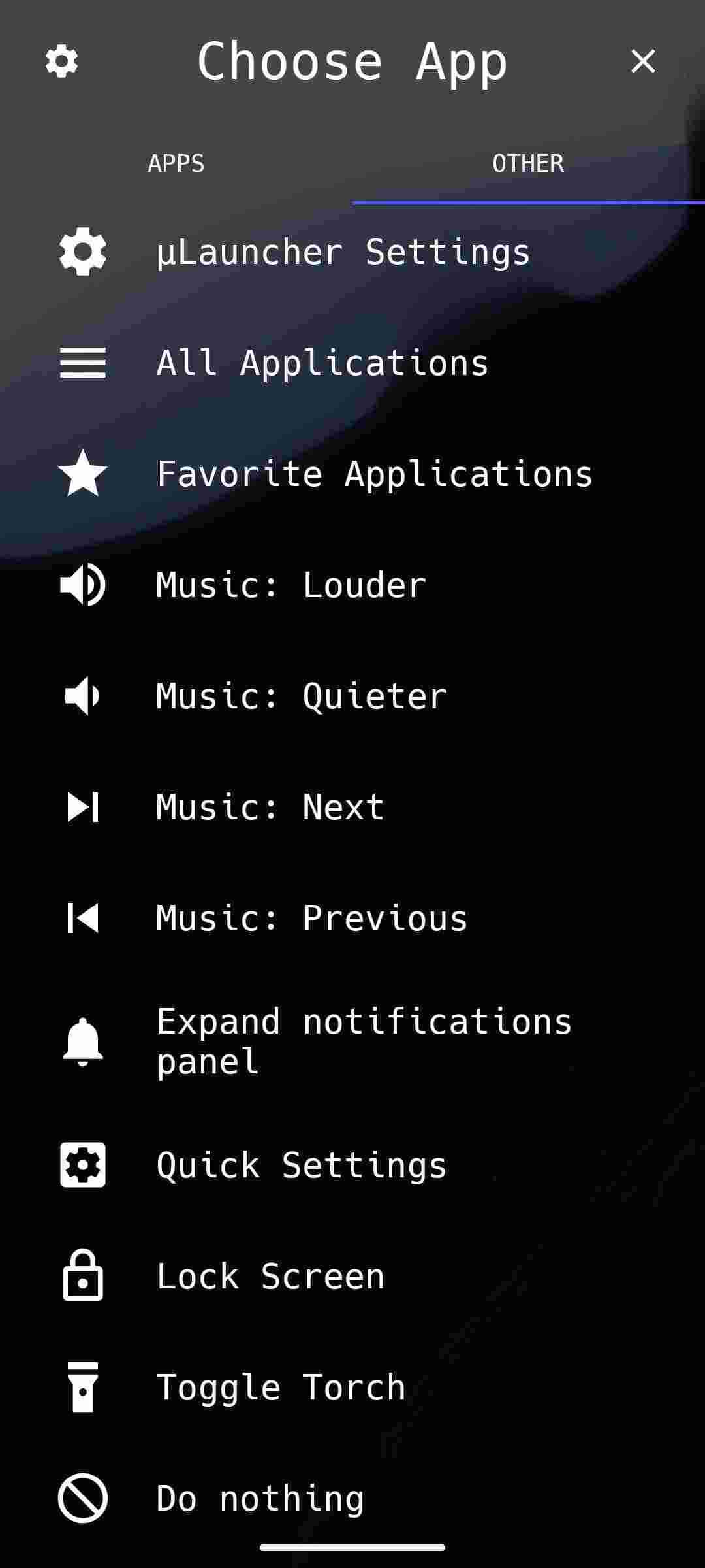 µLauncher screenshot