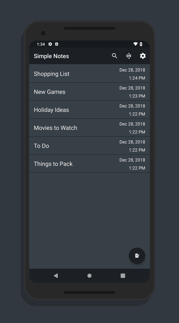 Simple Material Notes screenshot