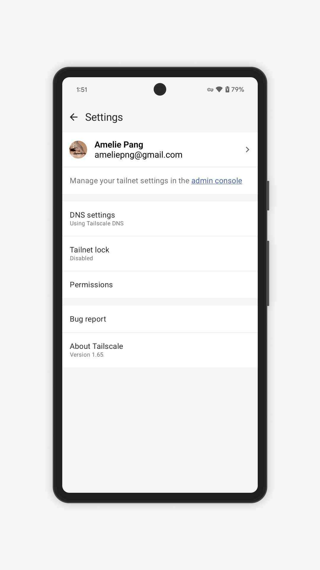 Tailscale screenshot