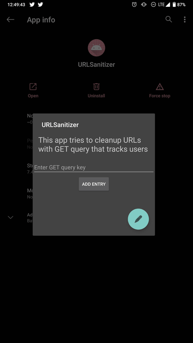 URLSanitizer screenshot