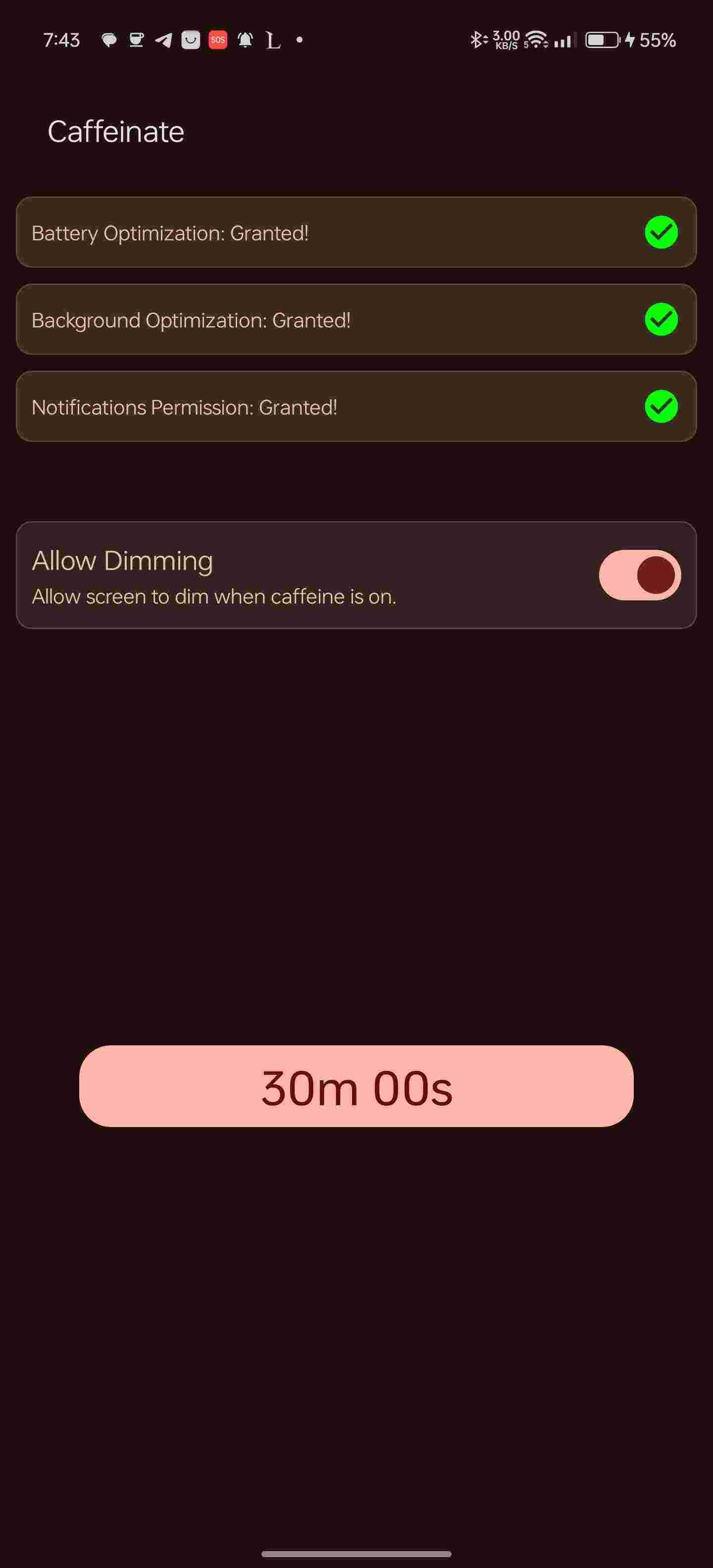 Caffeinate screenshot