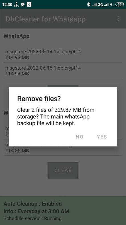 DbCleaner for Whatsapp screenshot