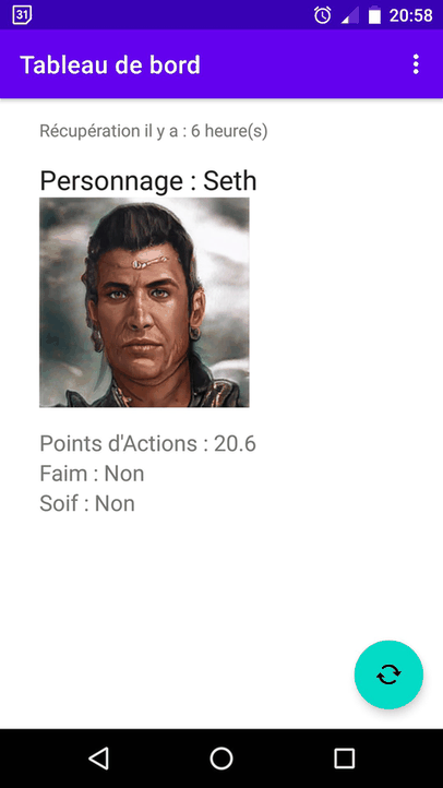 Tableau de bord Rolling screenshot